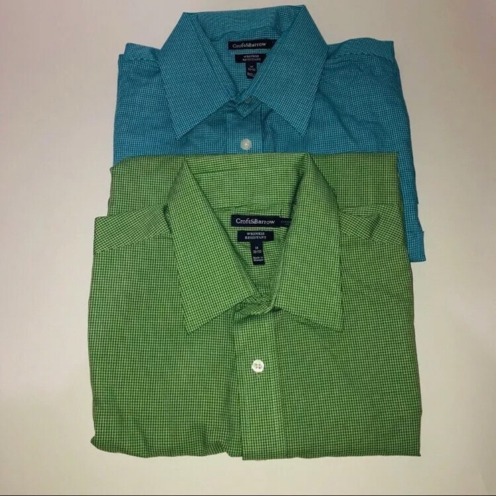 Croft & Barrow Mens Dress Shirt Bundle of 2